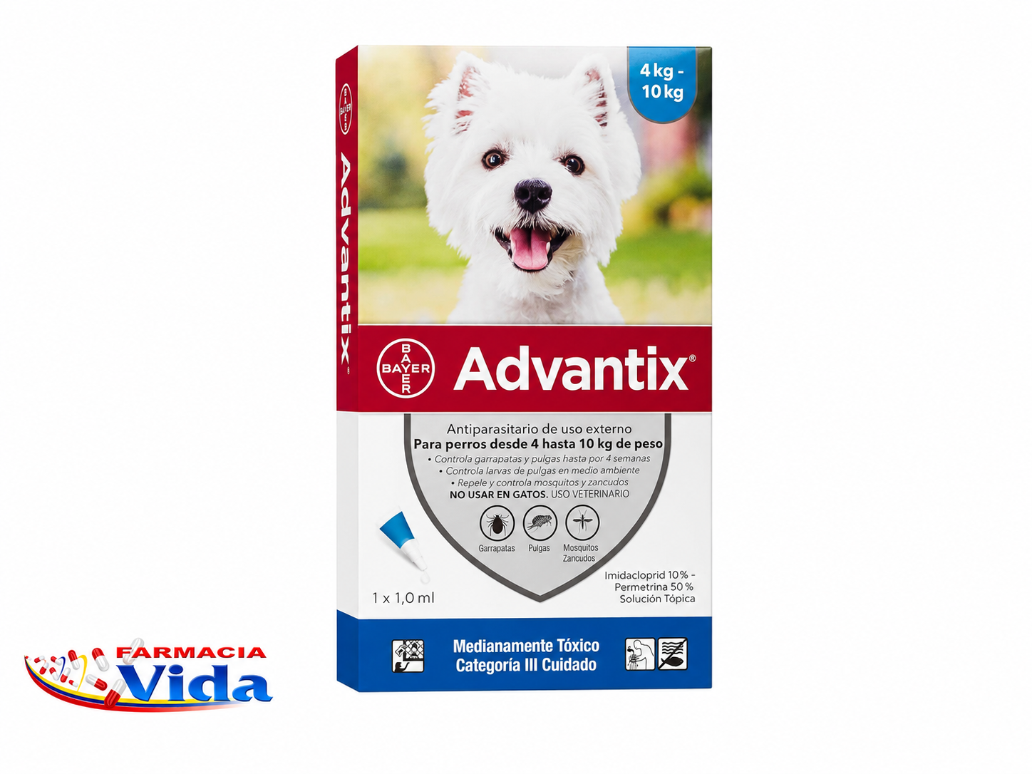ADVANTIX PERRO 1 X 1  DE 4 A 10 KG