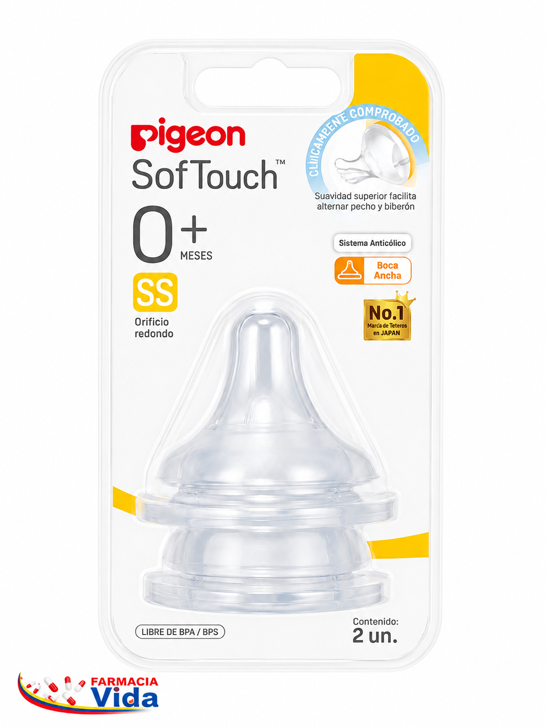PIGEON TETINA SOFTOUCH REPUESTO TALLA SS X2