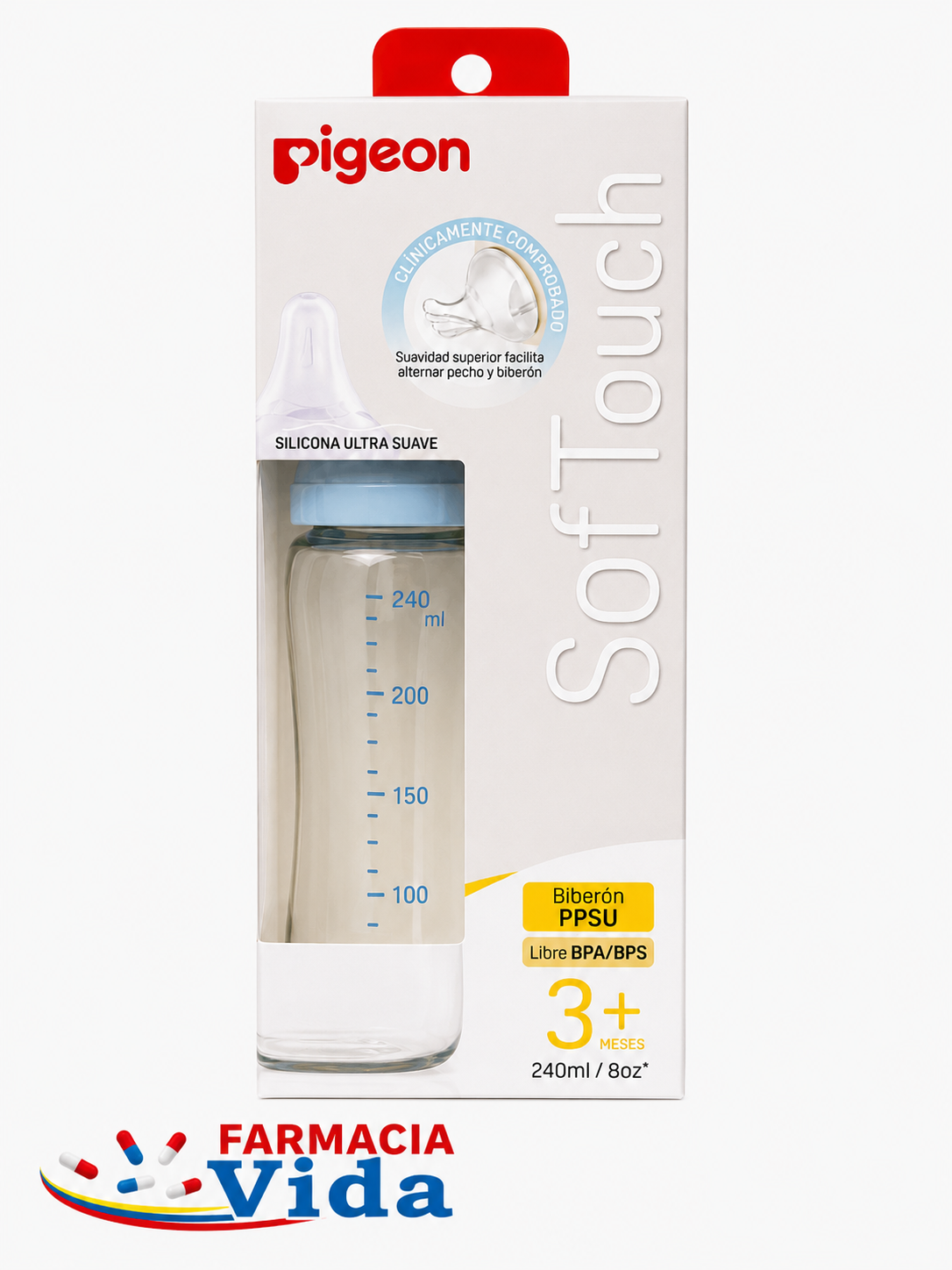 PIGEON BIBERON SOFTOUCH PPSU HOUSE 240ML 3+MESES