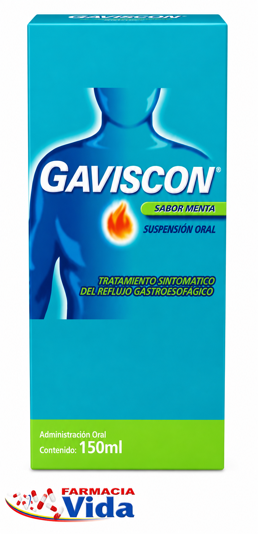 GAVISCON SUSP MENTA 150 MLSODIO ALGINATO + SODIO B