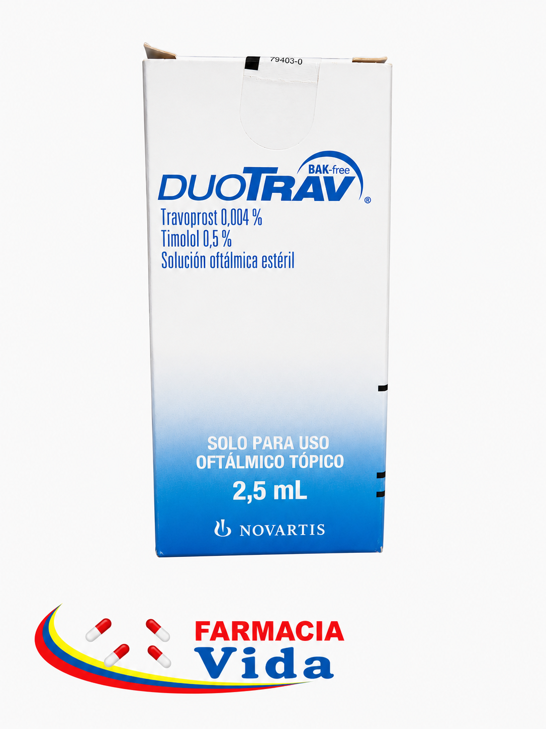 DUOTRAV SOL OFT 2,5ML TIMOLOL/TRAVOPROST
