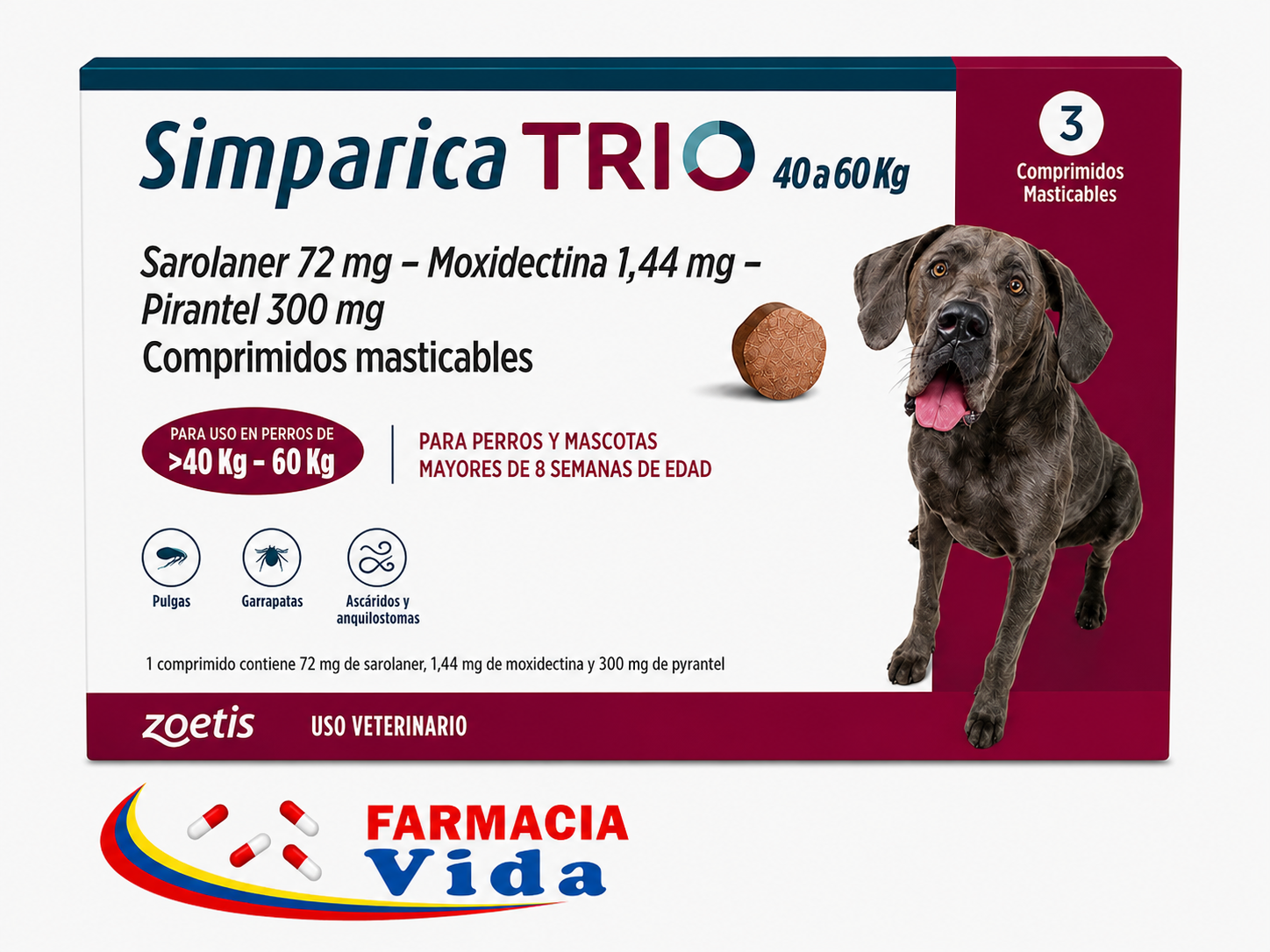 1 COMP SIMPARICA TRIO 40 A 60 KG MASTICABLE