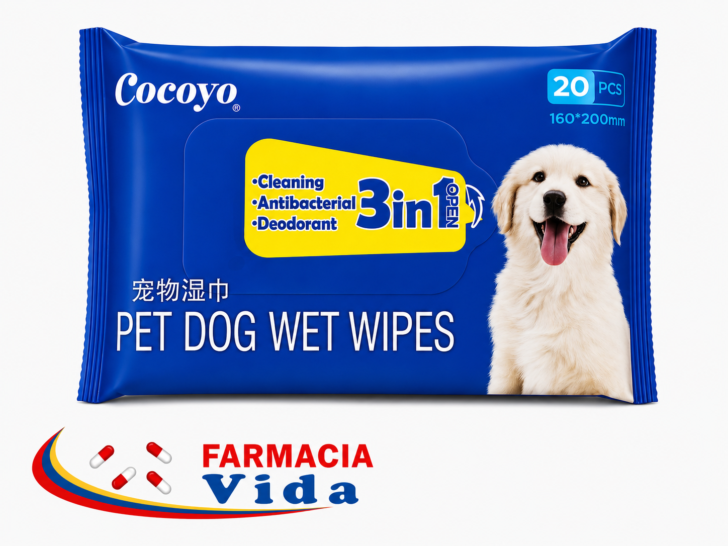 PET DOG WET WIPES 3EN1 X20