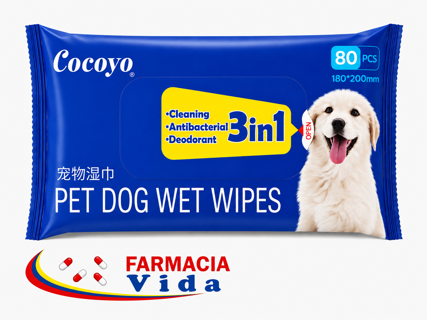 PET DOG WET WIPES 3EN1 X 80