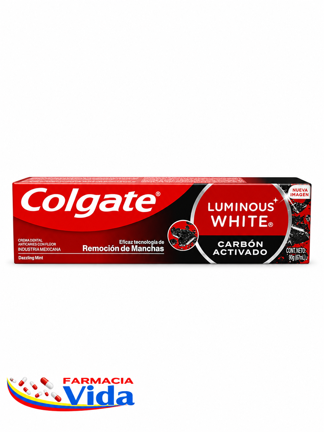 COLGATE LUM. WHITE CARBON 90 GR 