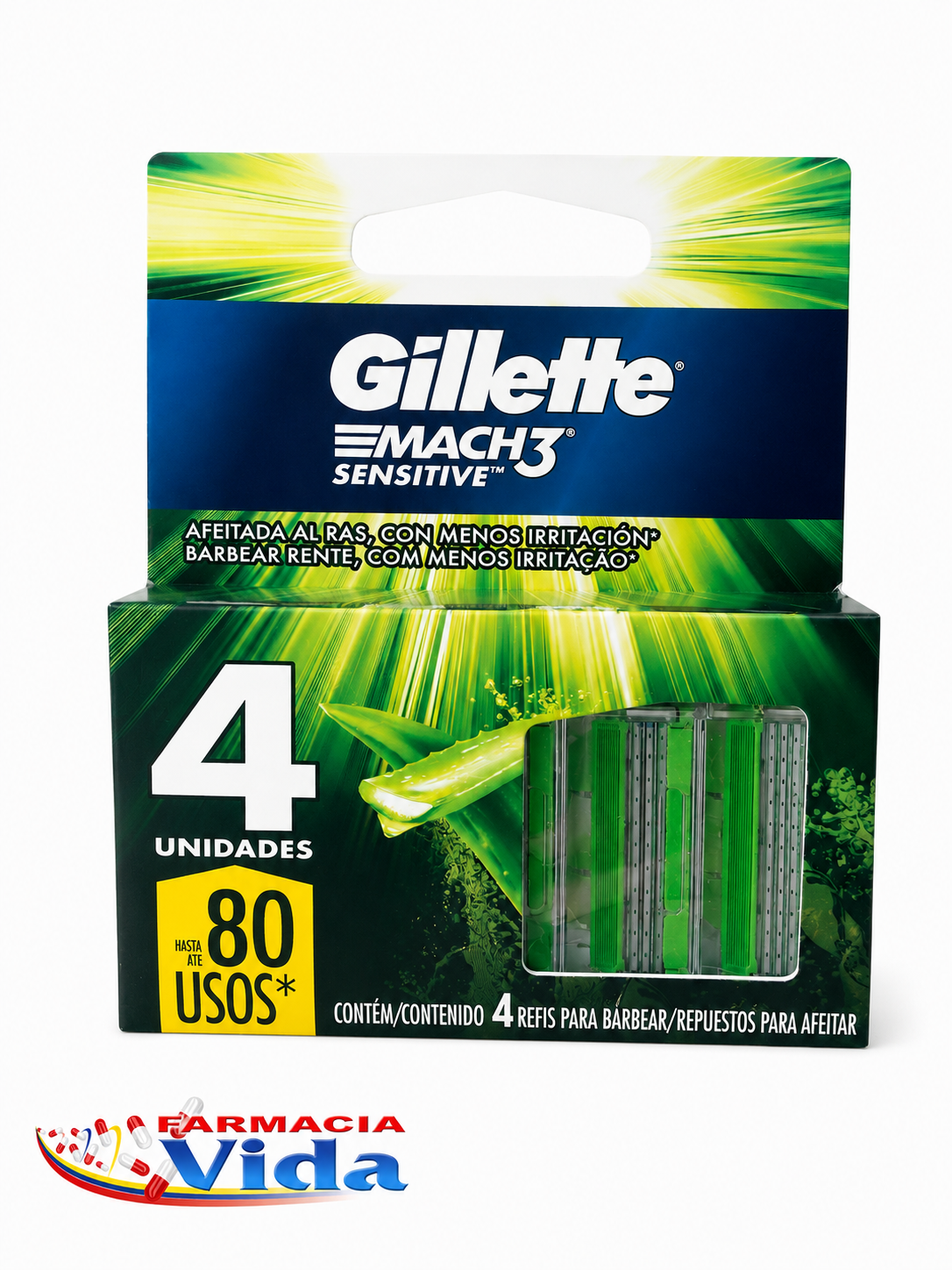 GILLETTE MACH3 REPTO X 4 UN