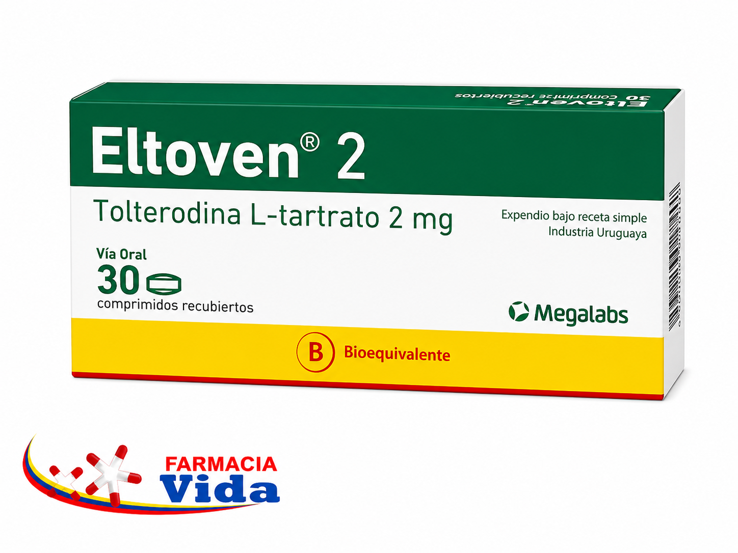 ELTOVEN    2MG X 30 .TOLTERODINA.