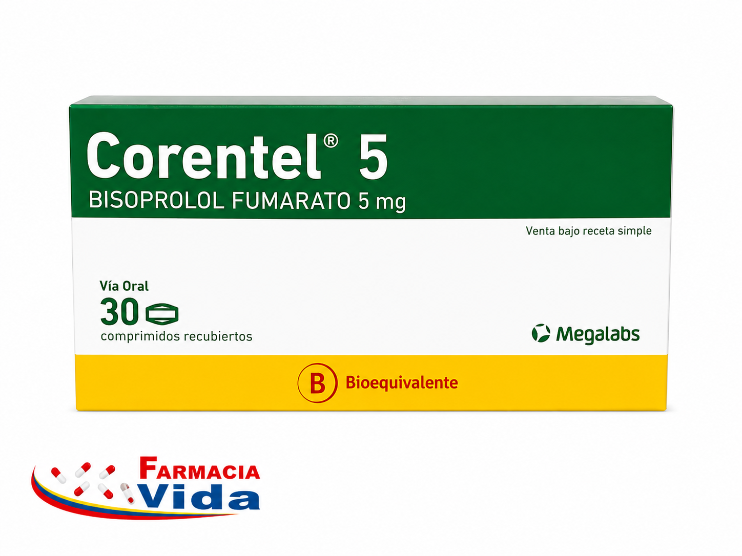 CORENTEL 5MG X 30 COM REC,BISOPROLOL