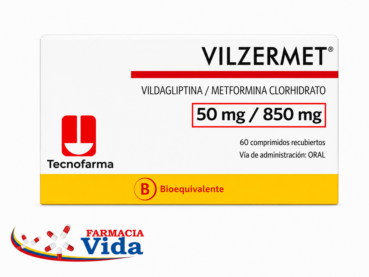 VILZERMET VILDAGLIPTINA / METFORMINA 50MG 