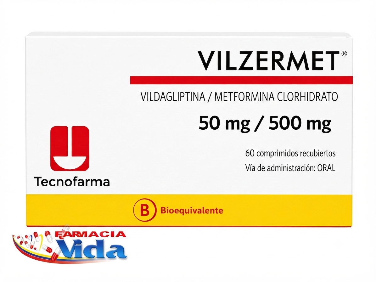 VILZERMET 50/500MG VILDAGLIPTINA/METFORMINA 60 COM