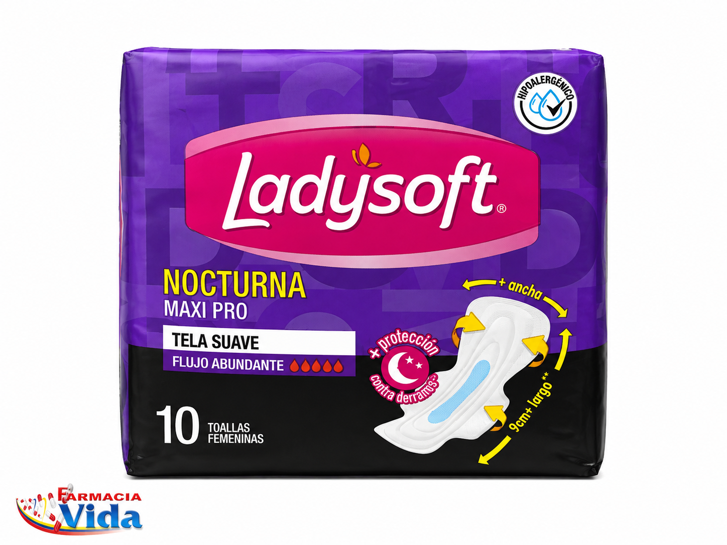 LADYSOFT NOCTURNA MAXI PRO FLUJO ABUNDANTE X 10UN
