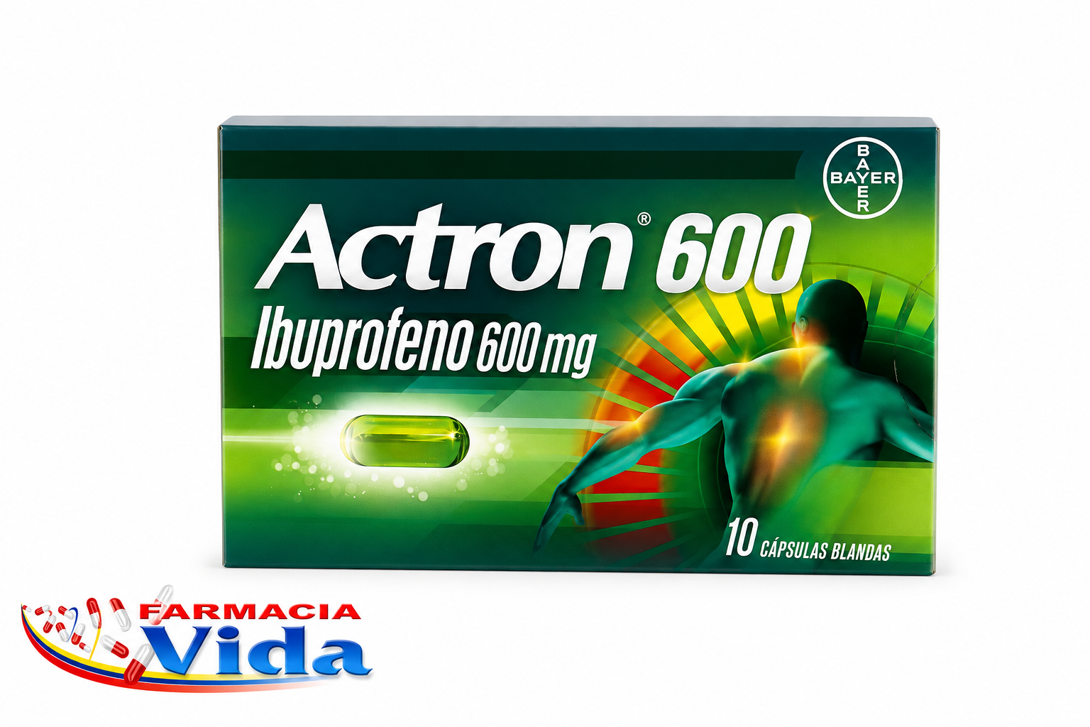 ACTRON 600MG IBUPROFENO X 10 CAPS BLA
