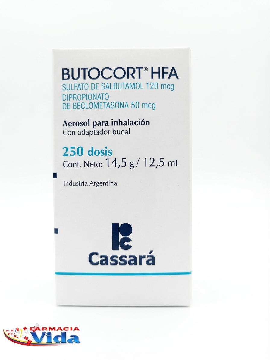 BUTOCORT HFA INHBUC 250 FDS .SALBUTAMOL + BECLOMET
