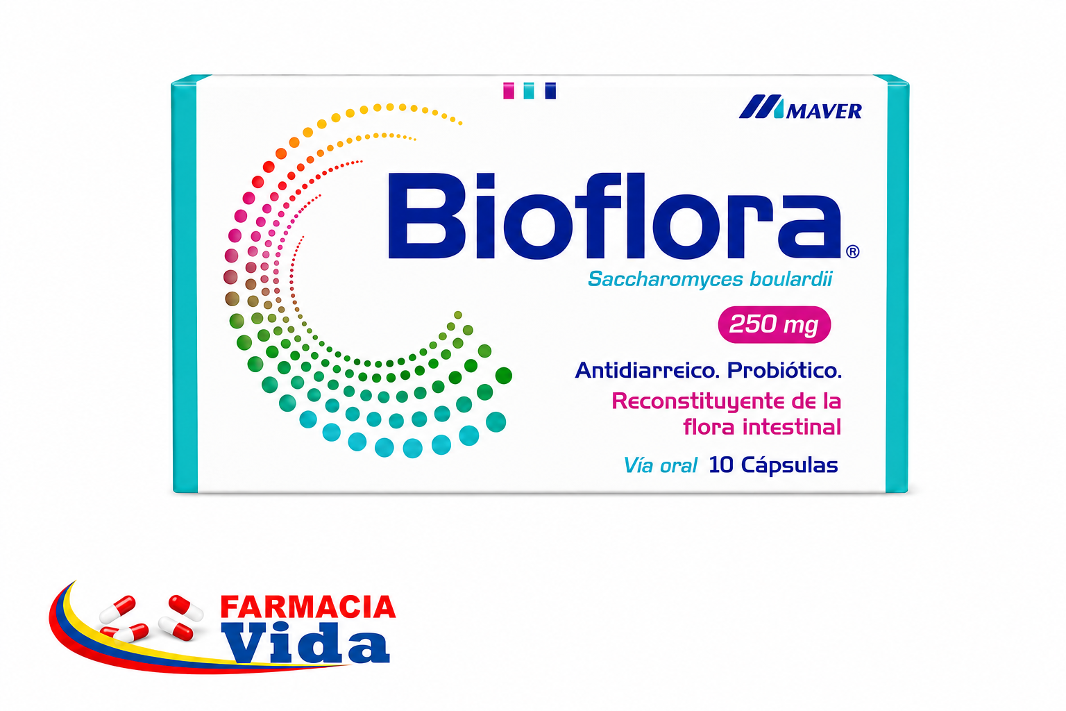 BIOFLORA 250 MG X 10 CAPS