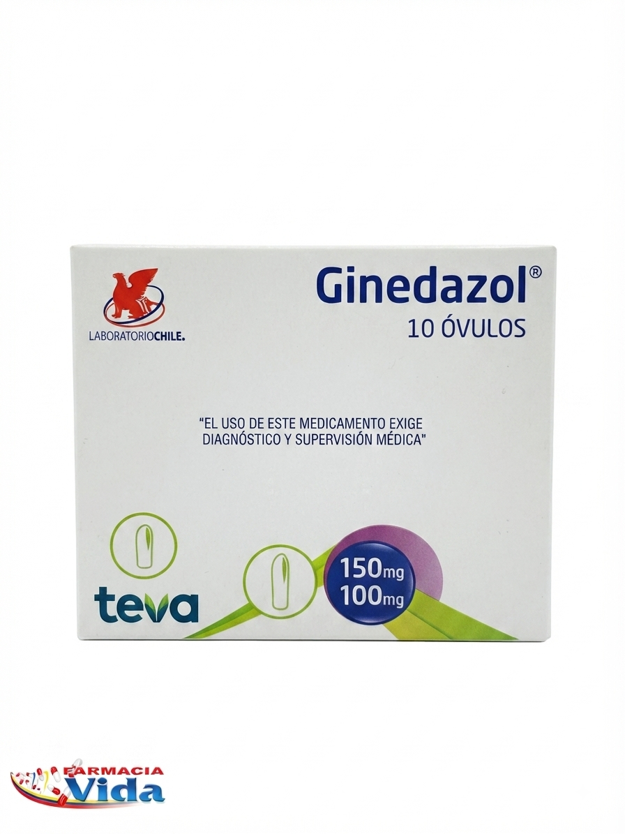 GINEDAZOL OVULOS X 10 .MICONAZOL + TINIDAZOL.