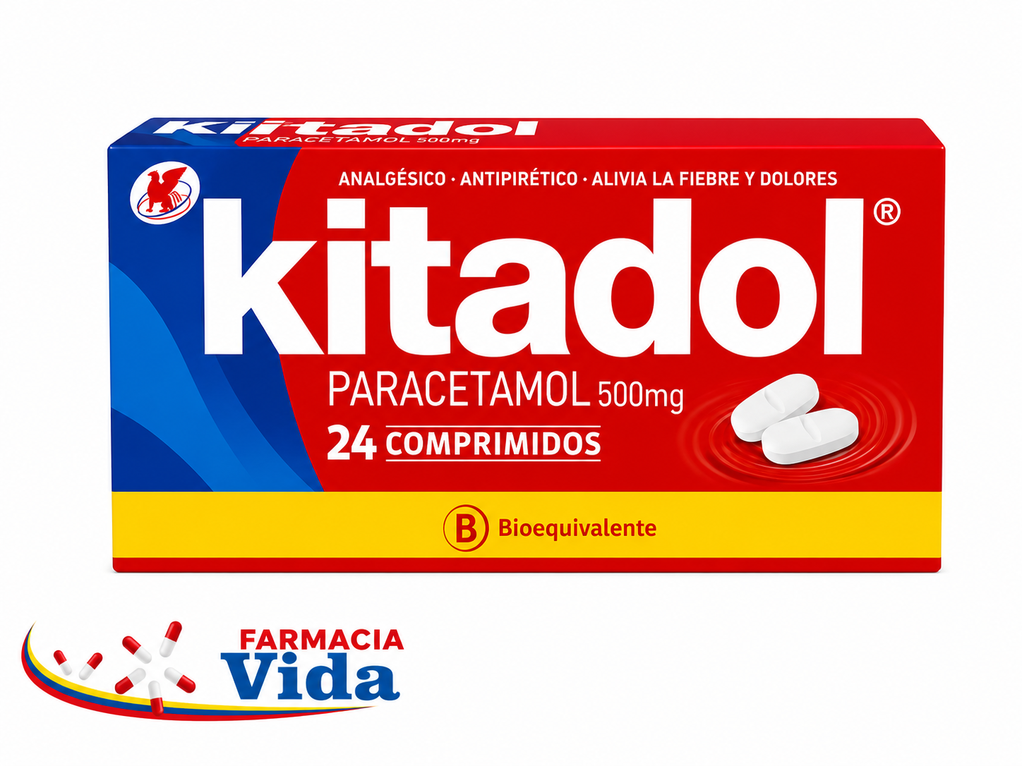 KITADOL AD 500 MG X 24 COMP PARACETAMOL.