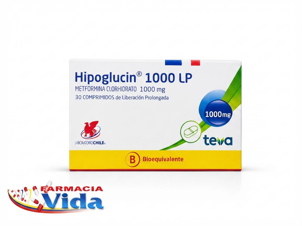 HIPOGLUCIN LP 1000 MG 30 C.METFORMINA