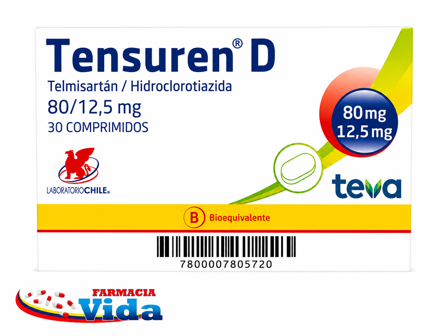TENSUREN D 80/12,5  30 .TELMISARTÁN/HIDROCLOROTIAZ