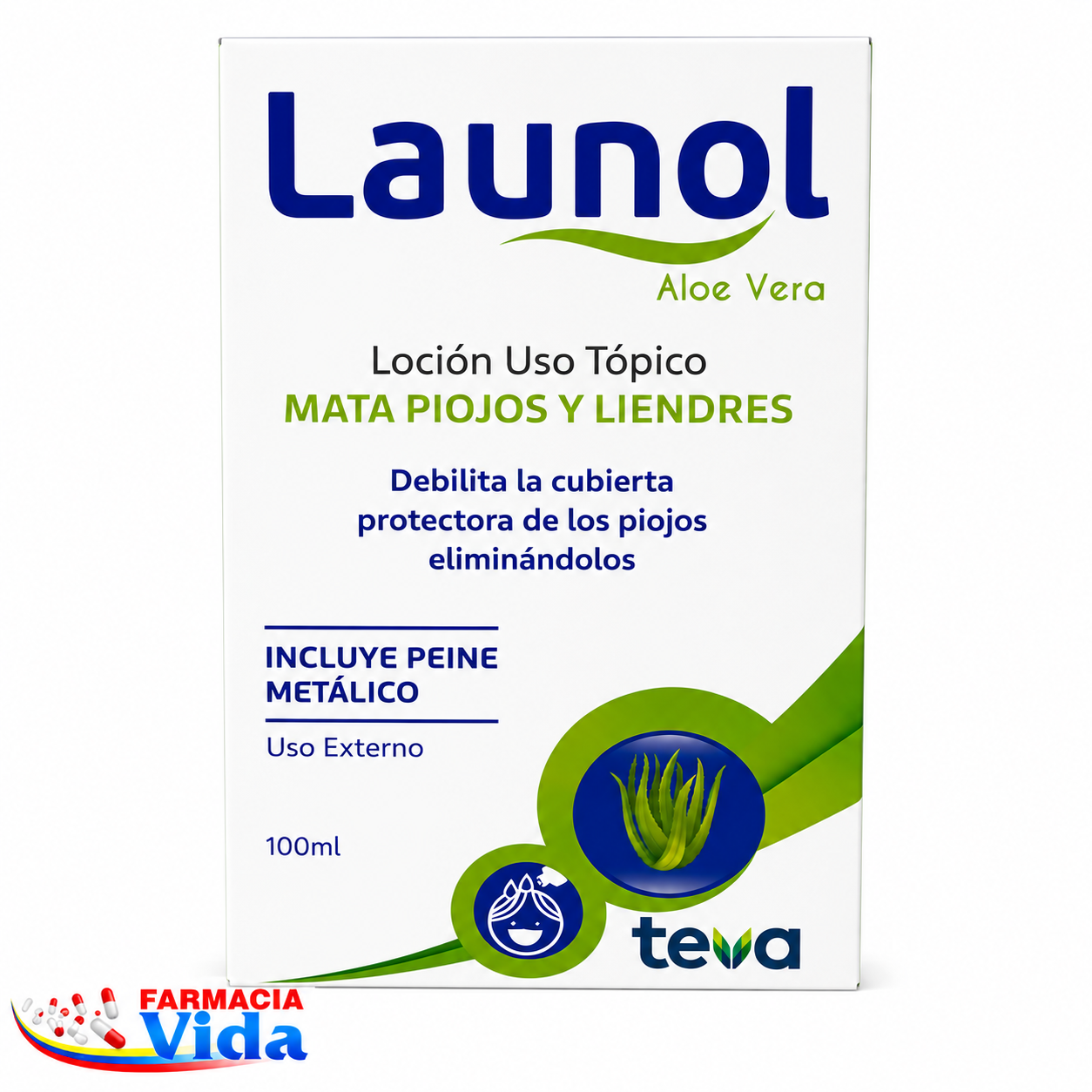 LAUNOL LOC ALOE VERA C PEINE X 100