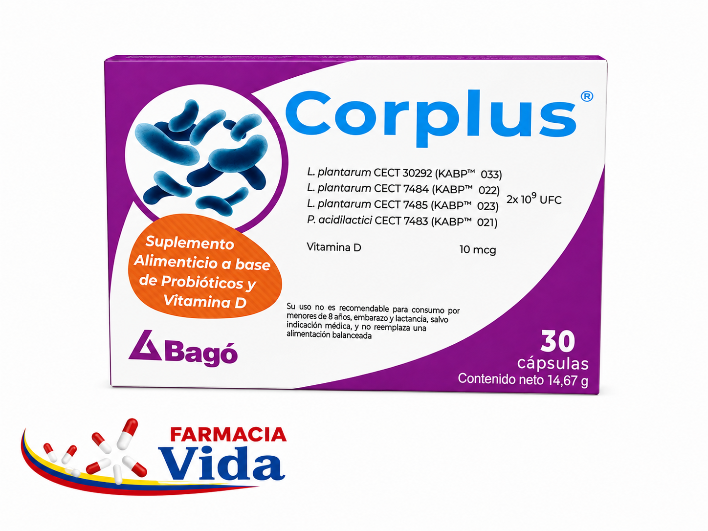 CORPLUS 30CAPS.PROBIOTICOS + VIT D
