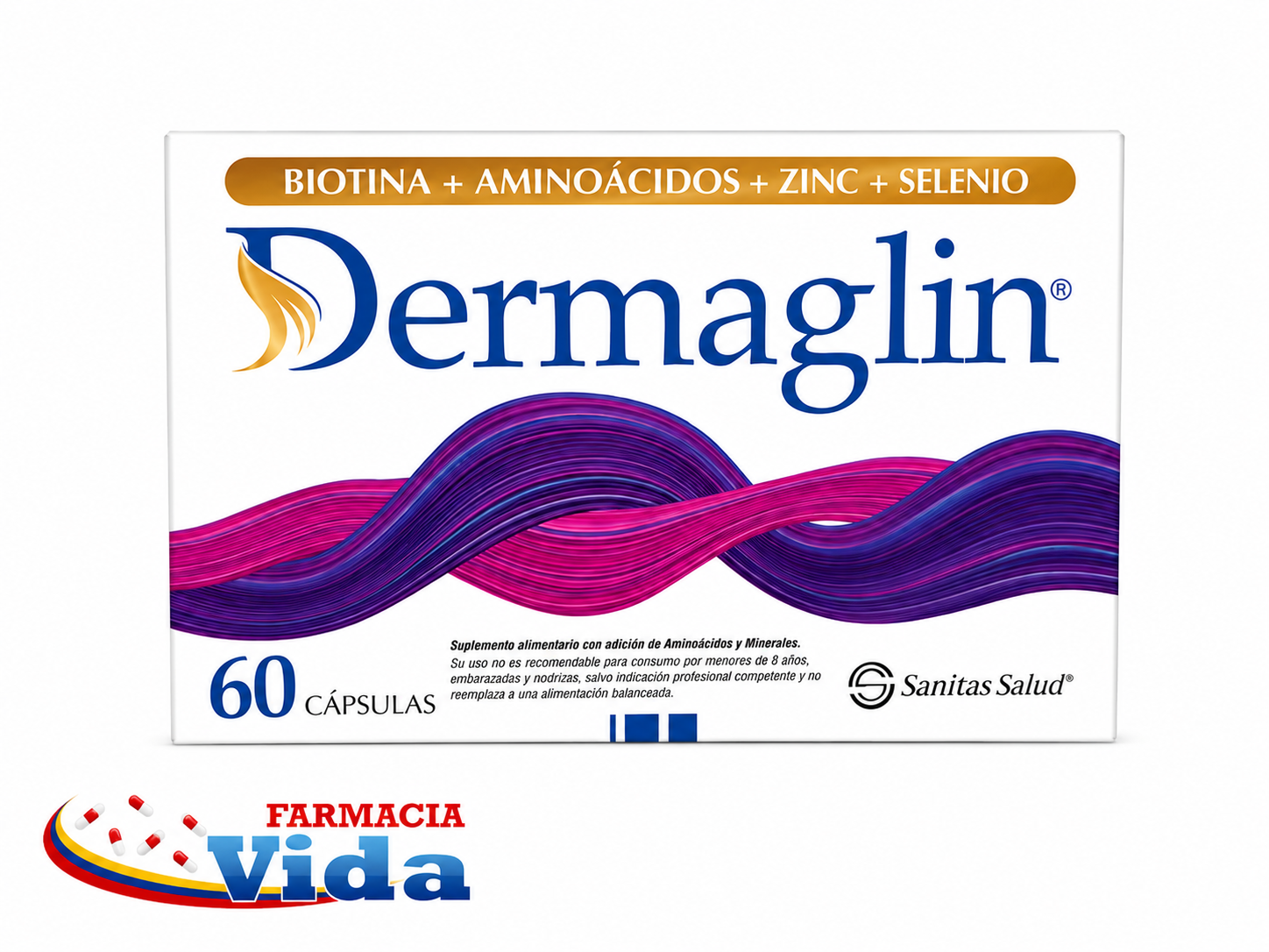 DERMAGLIN 60CAP BIOTINA+AMINOACIDOS+ZINC+SELENIO