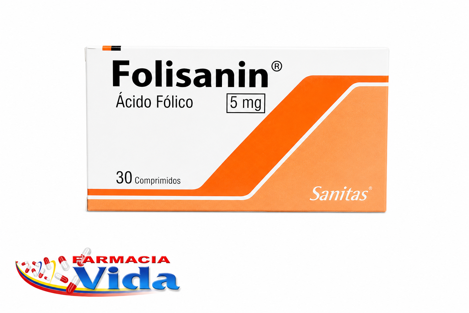 FOLISANIN  5MG  30COMP FÓLICO ÁCIDO.