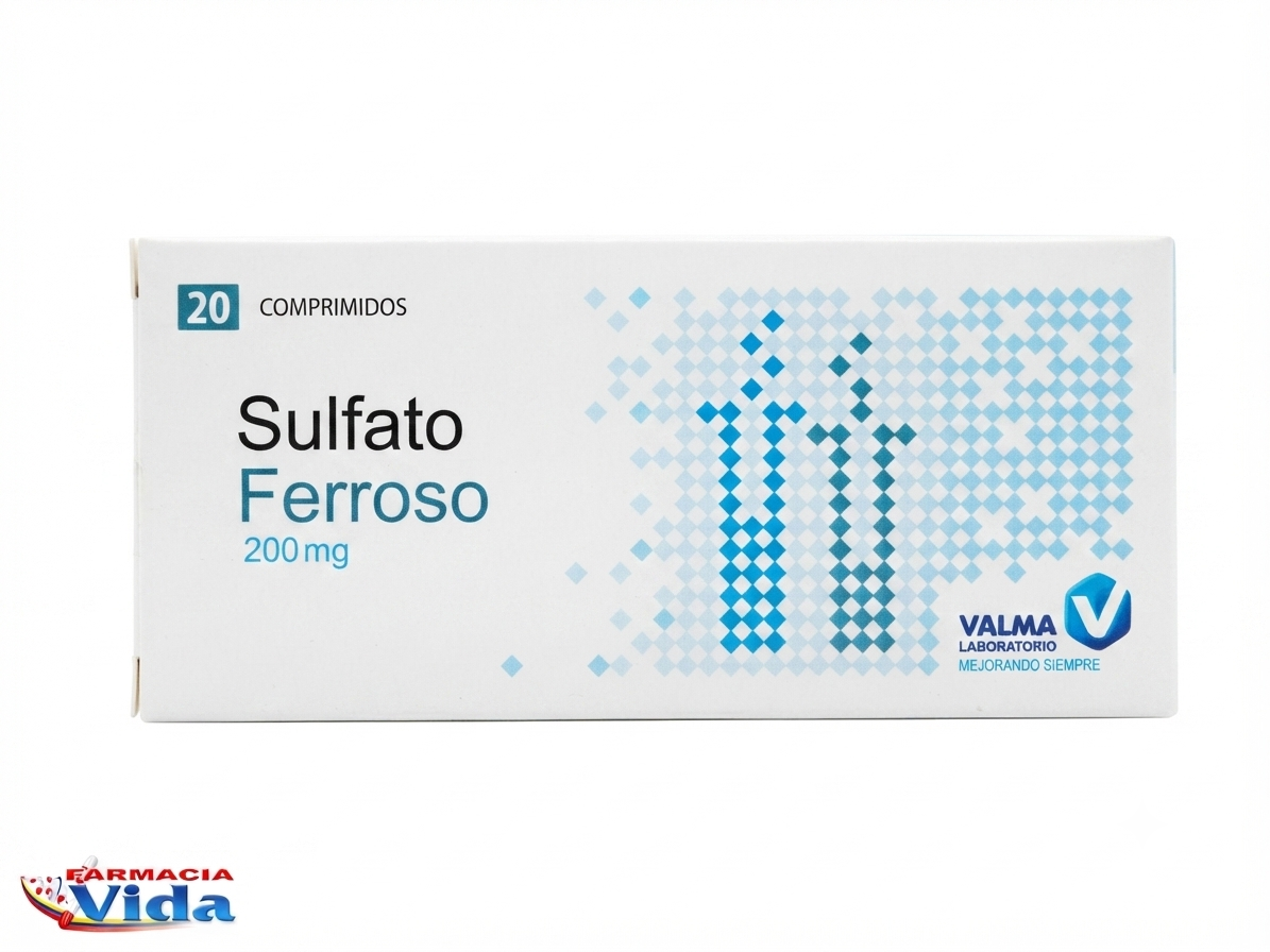 SULFATO FERROSO 200 MG X 20 COMP