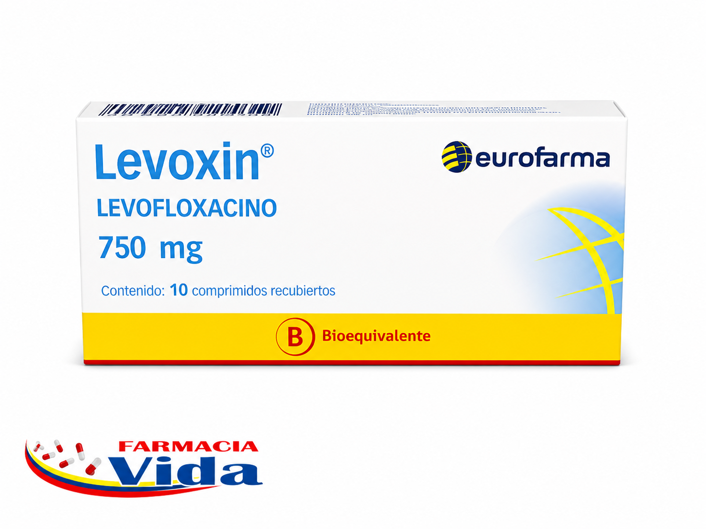 LEVOXIN LEVOFLOXACINO 750MG X 10 COM REC