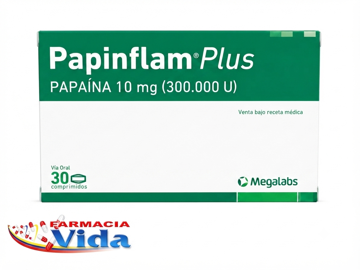 PAPINFLAN PLUS PAPAINA 10 MG X30