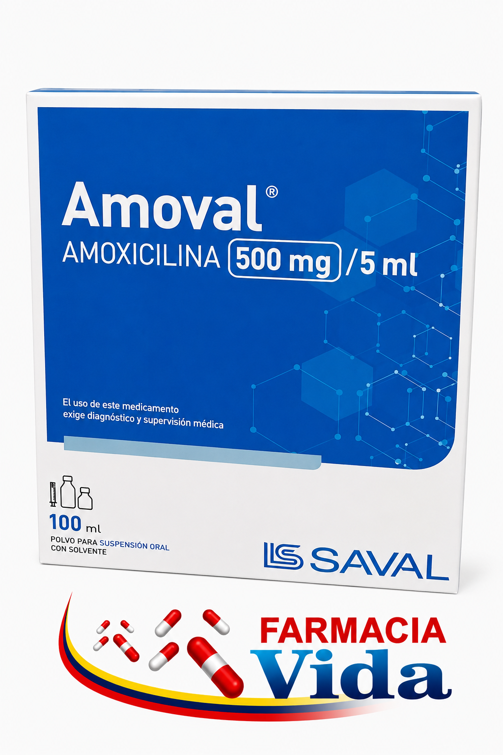 AMOVAL SUSP 500 MG X 100 MLAMOXICILINA.