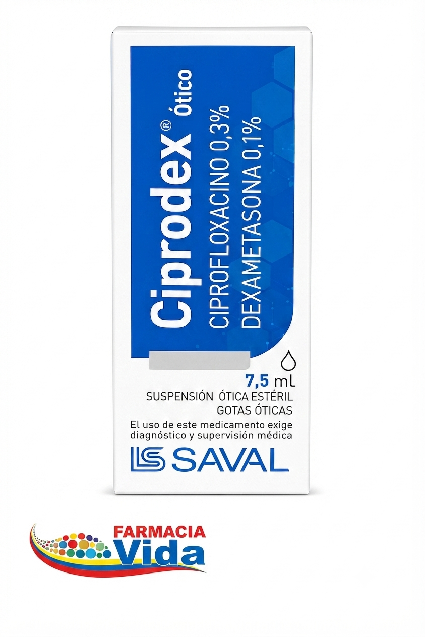 CIPRODEX  OTICO FCO  X 7.5 ML.CIPROFLOXACINA + DEX