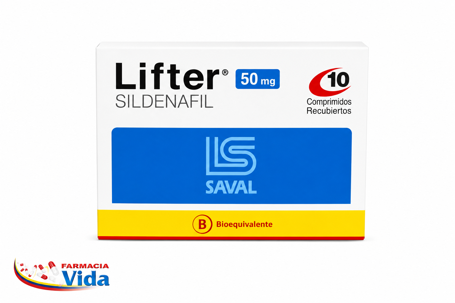LIFTER 50MG X 10 COM REC SILDENAFIL