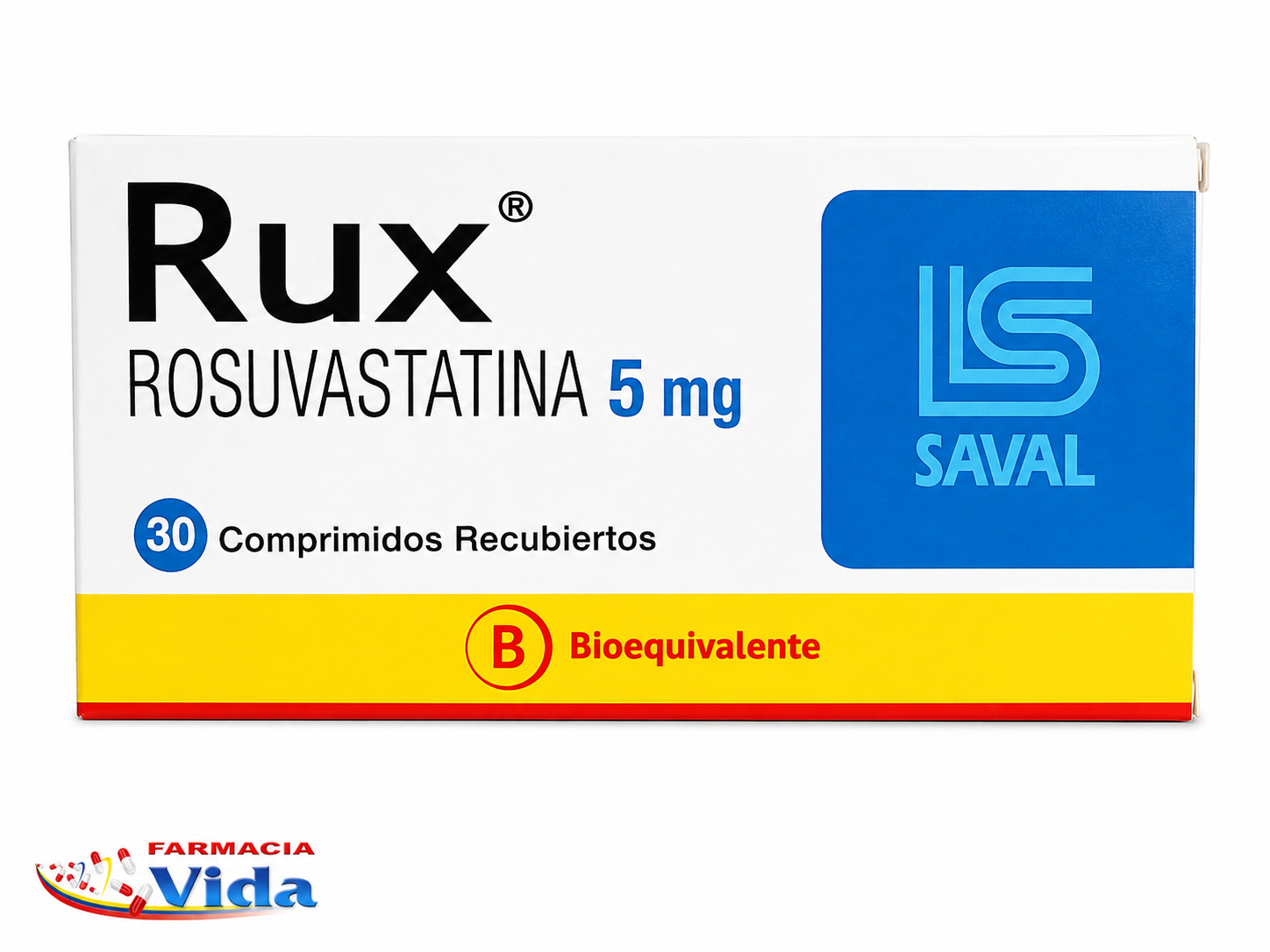 RUX 5 MG ROSUVASTATINA X 30 COMP REC