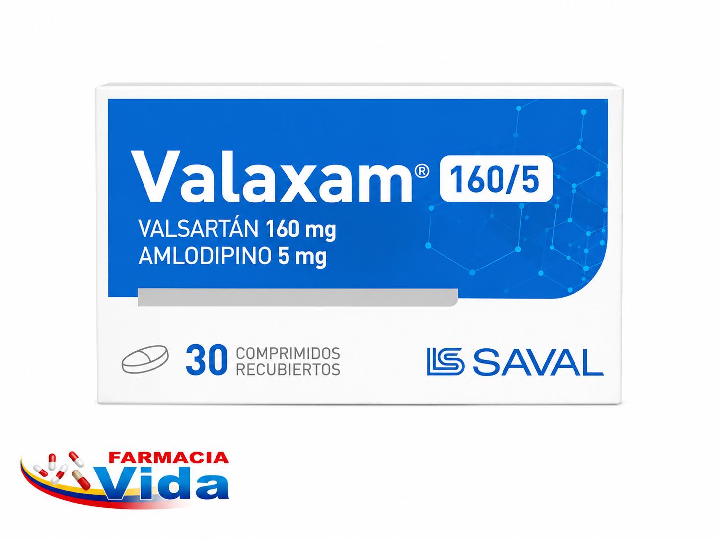 VALAXAM 160/5MG X 30 COM VALSARTAN + AMLODIPINO