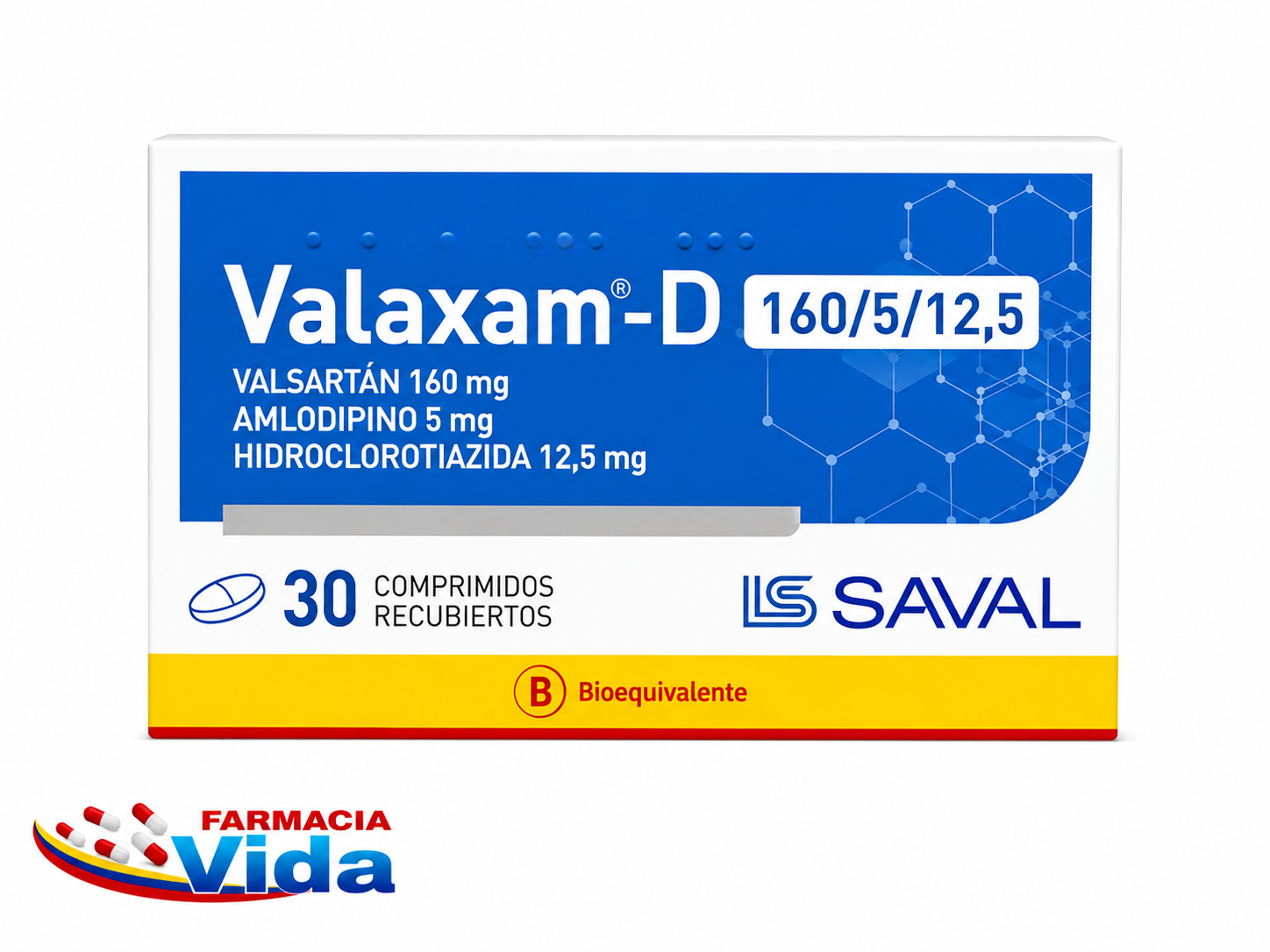 VALAXAM-D 160/5  12,5. AMLODIPINO-HIDROCLOROTIAZID