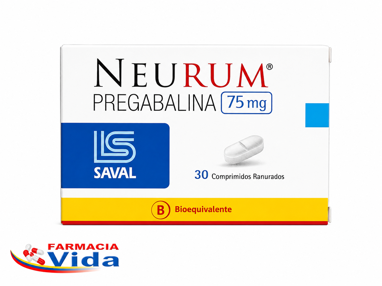NEURUM PREGABALINA 75MG 30 COMP REC