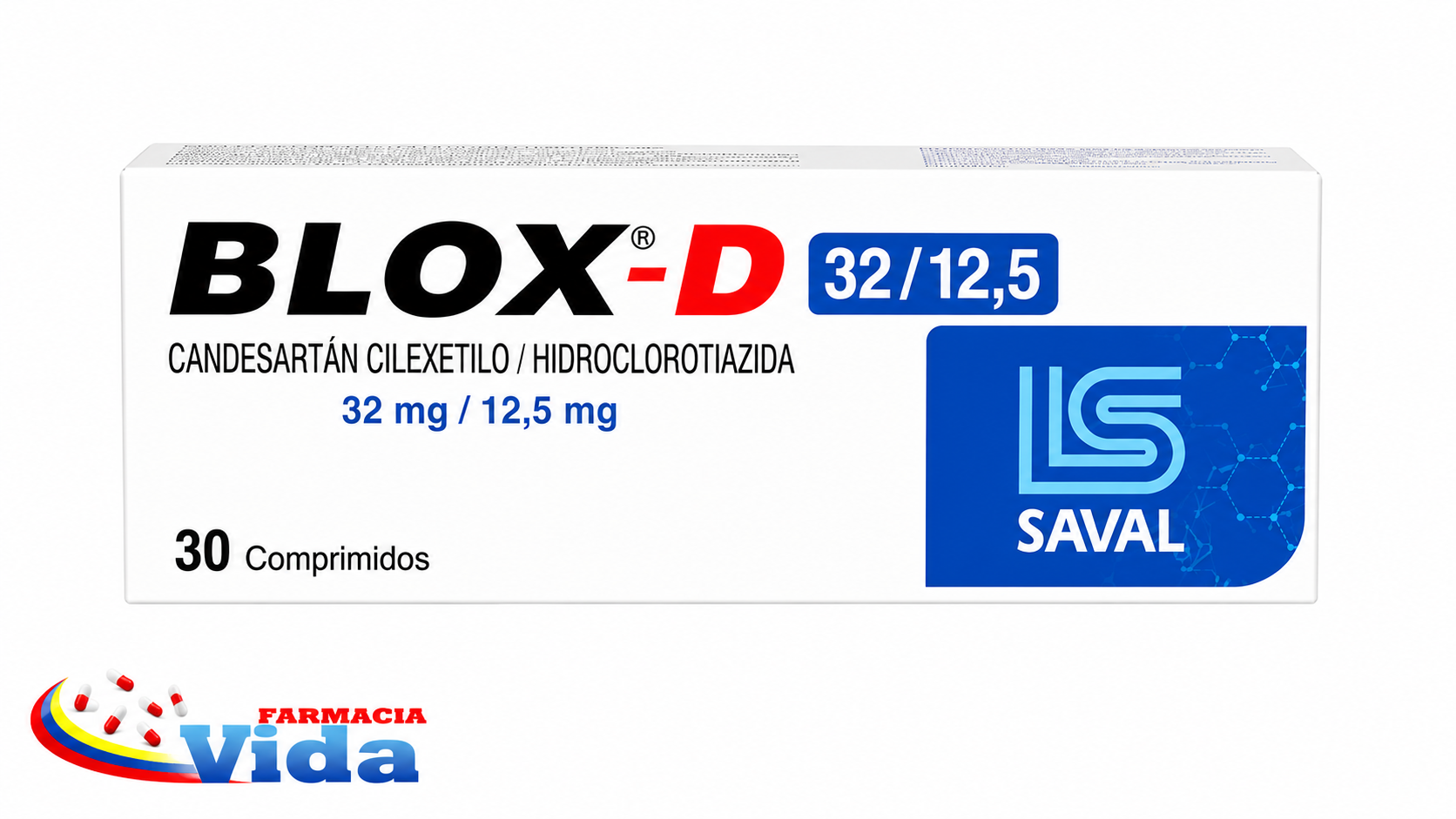BLOX -D 32/12,5 MG X 30 COM CANDESARTAN/HIDROCLORO