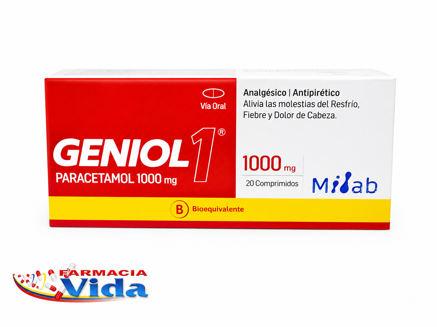 GENIOL 1000MG PARACETAMOL X 20 COM