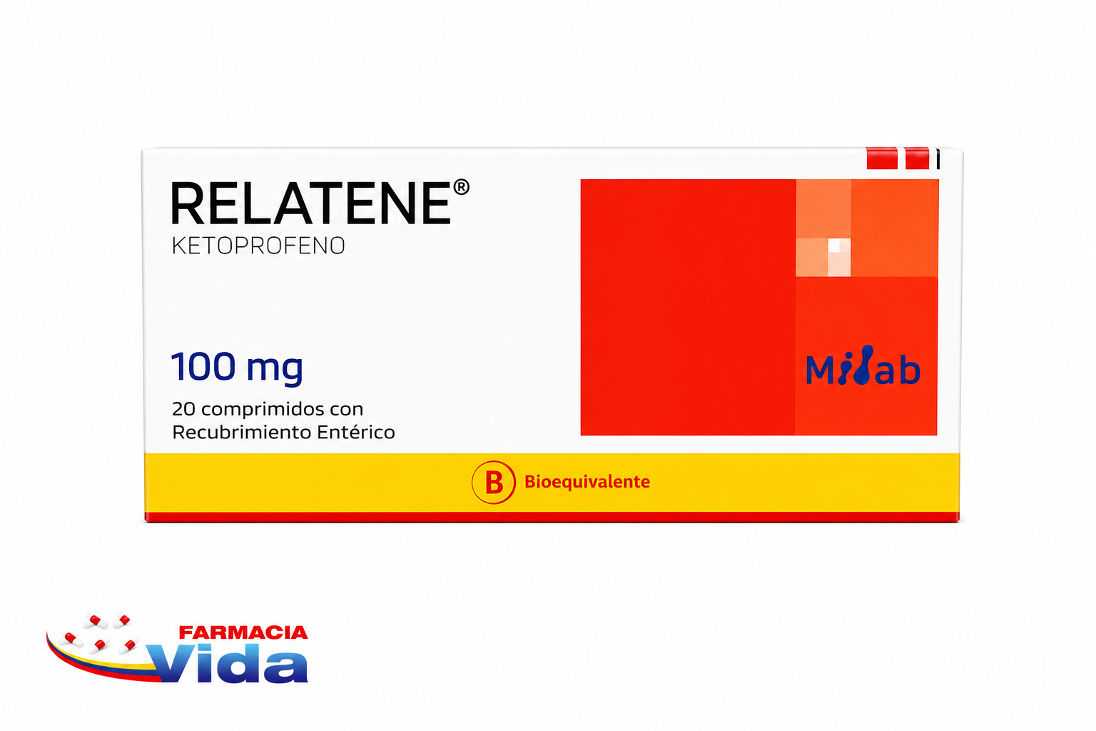 RELATENE  100 MG X 20 COMP  .KETOPROFENO.