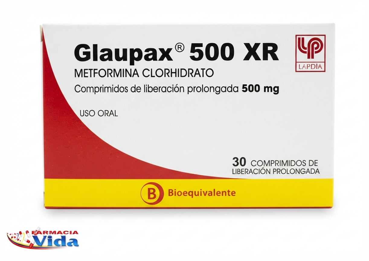 GLAUPAX 500 XR 30 COM.METFORMINA,CLORHIDRATO