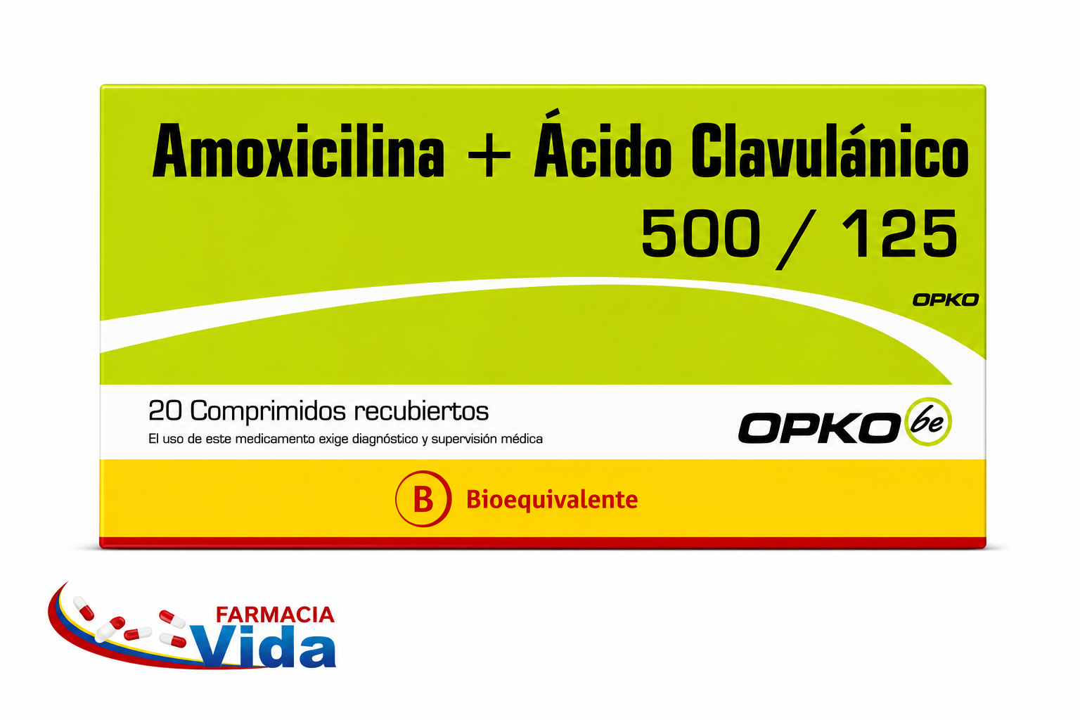 AMOXICILINA + ÁCIDO CLAVULA 500/125 X 20 COMP