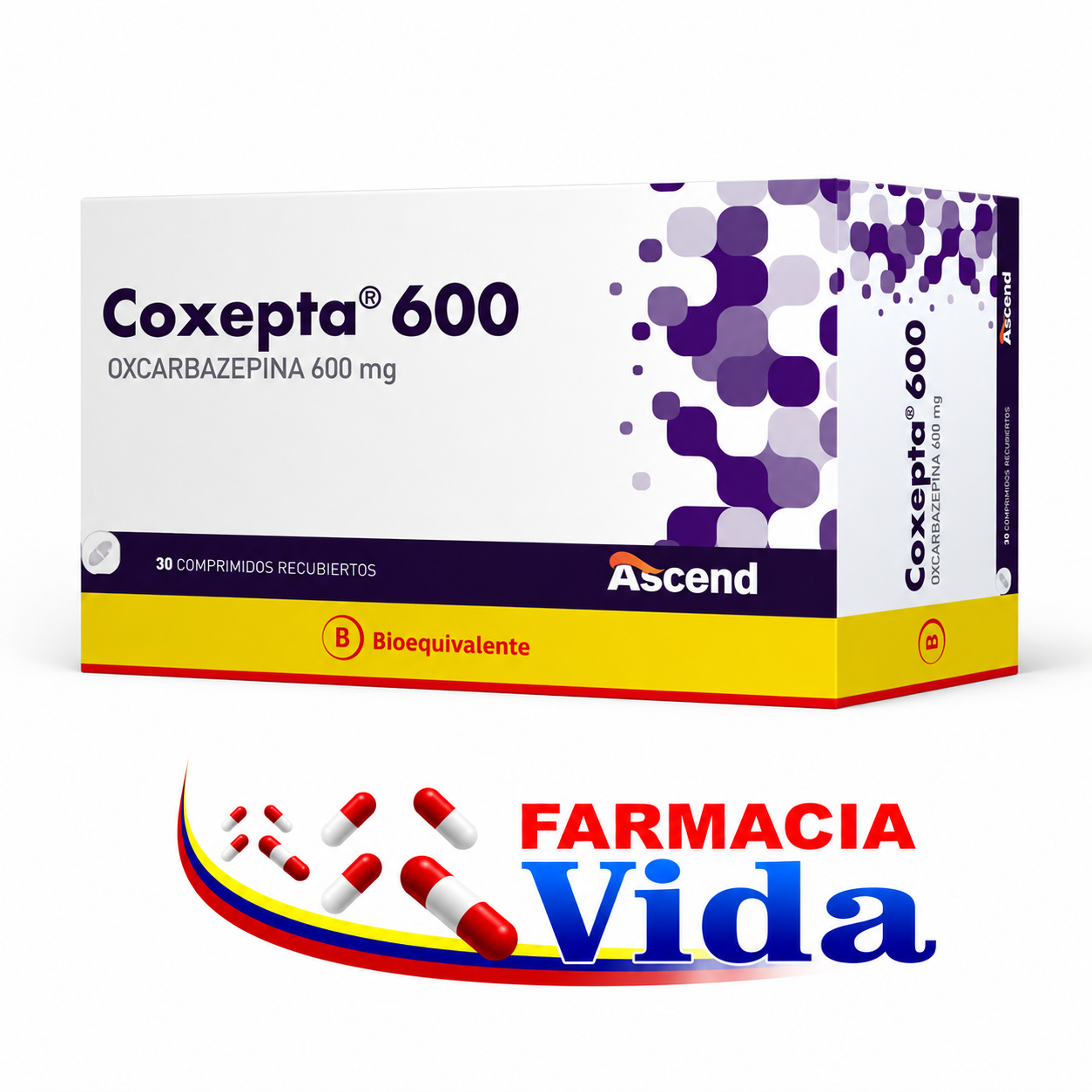 COXEPTA 600 X 30 COM REC OXCARBAZEPINA