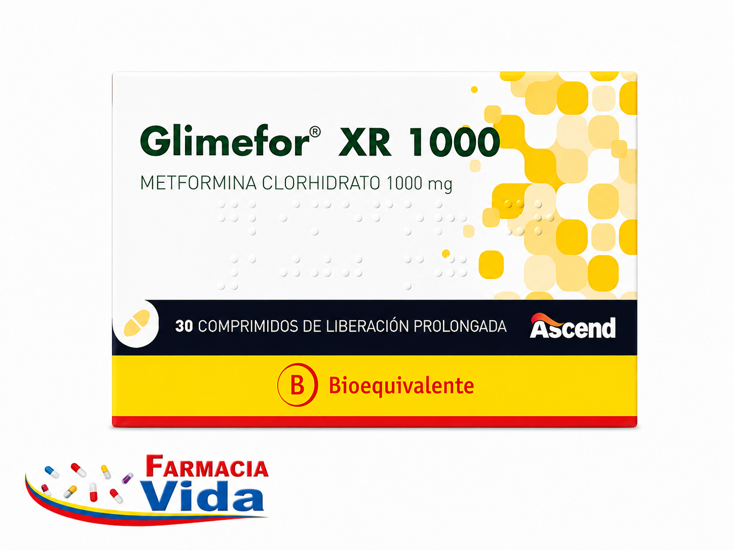 GLIMEFOR XR . 10000 .METFORMINA CLORHIDRATO 