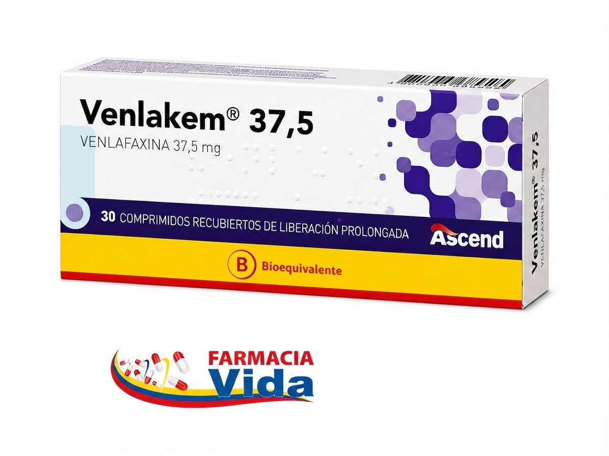 VENLAKEM 37,5MG X 30 COM REC VENLAFAXINA