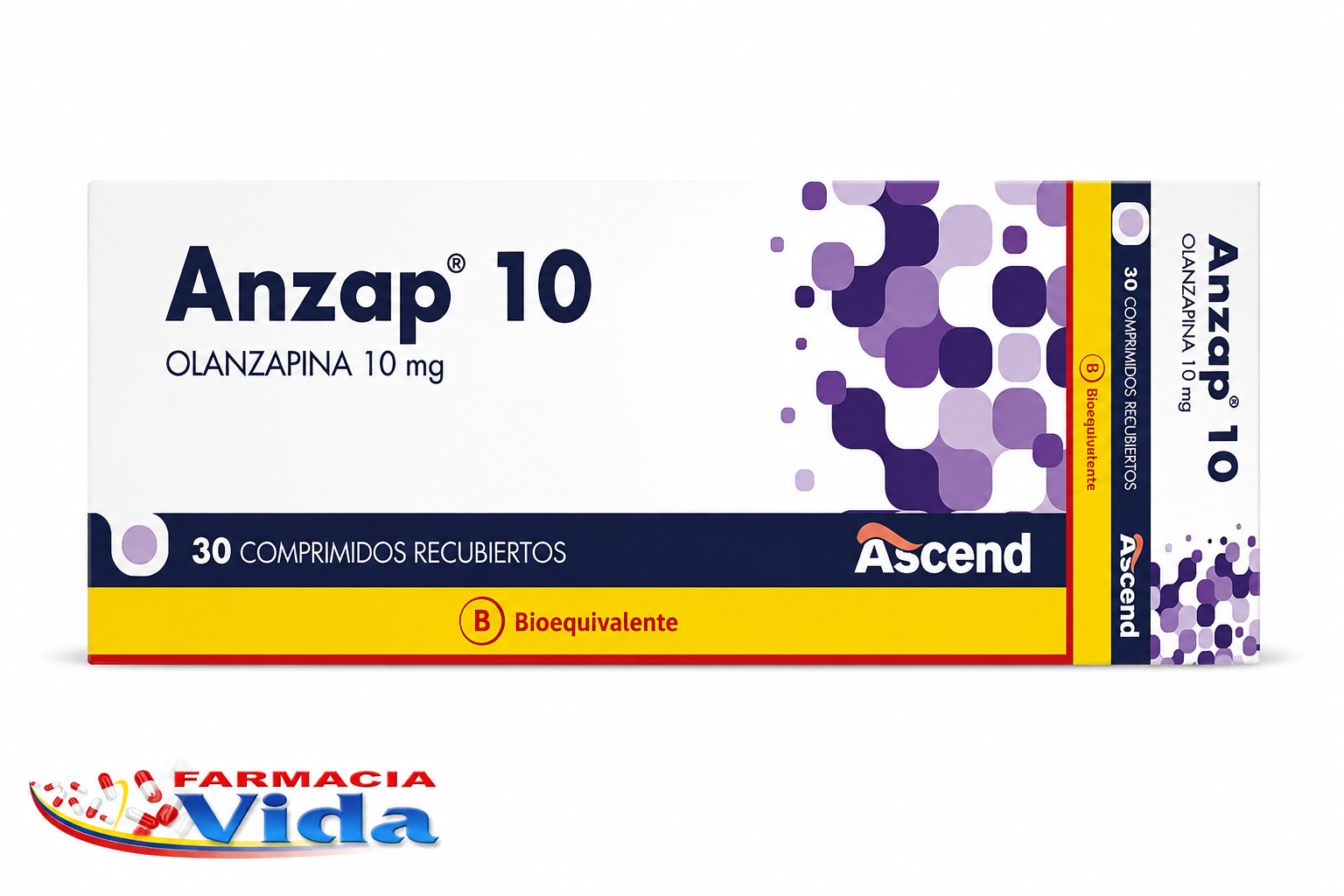 ANZAP 10MG OLANZAPINA X 30 COM REC 