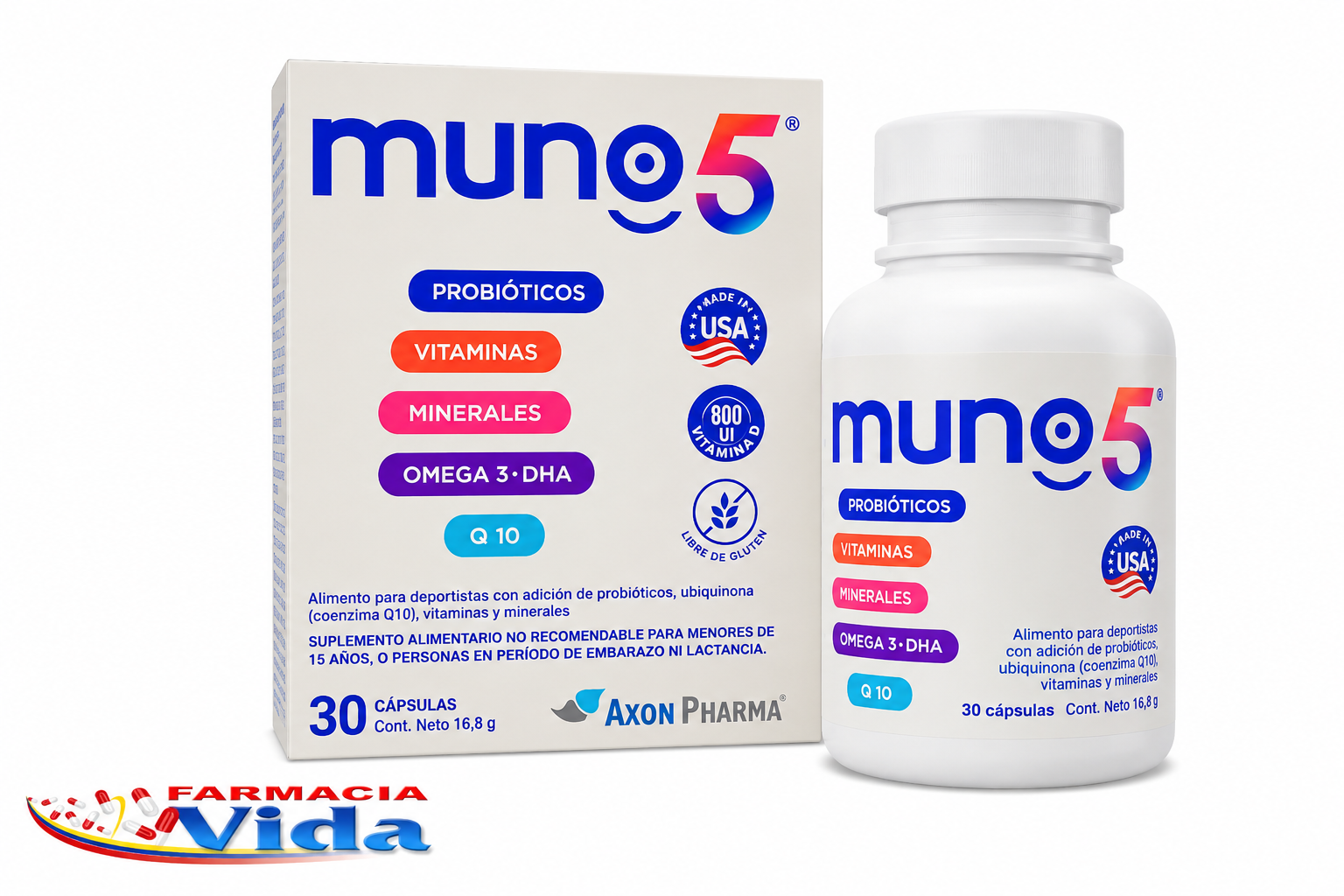 MUNO 5 PROBIOTICOS+VITAMINAS+MINERALES+OME