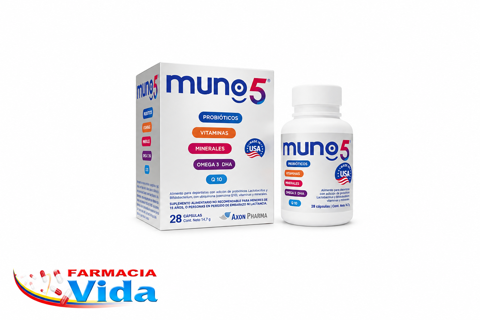 MUNOS 5 VICTAMINA Y MINERALES OMEGA 3 X30