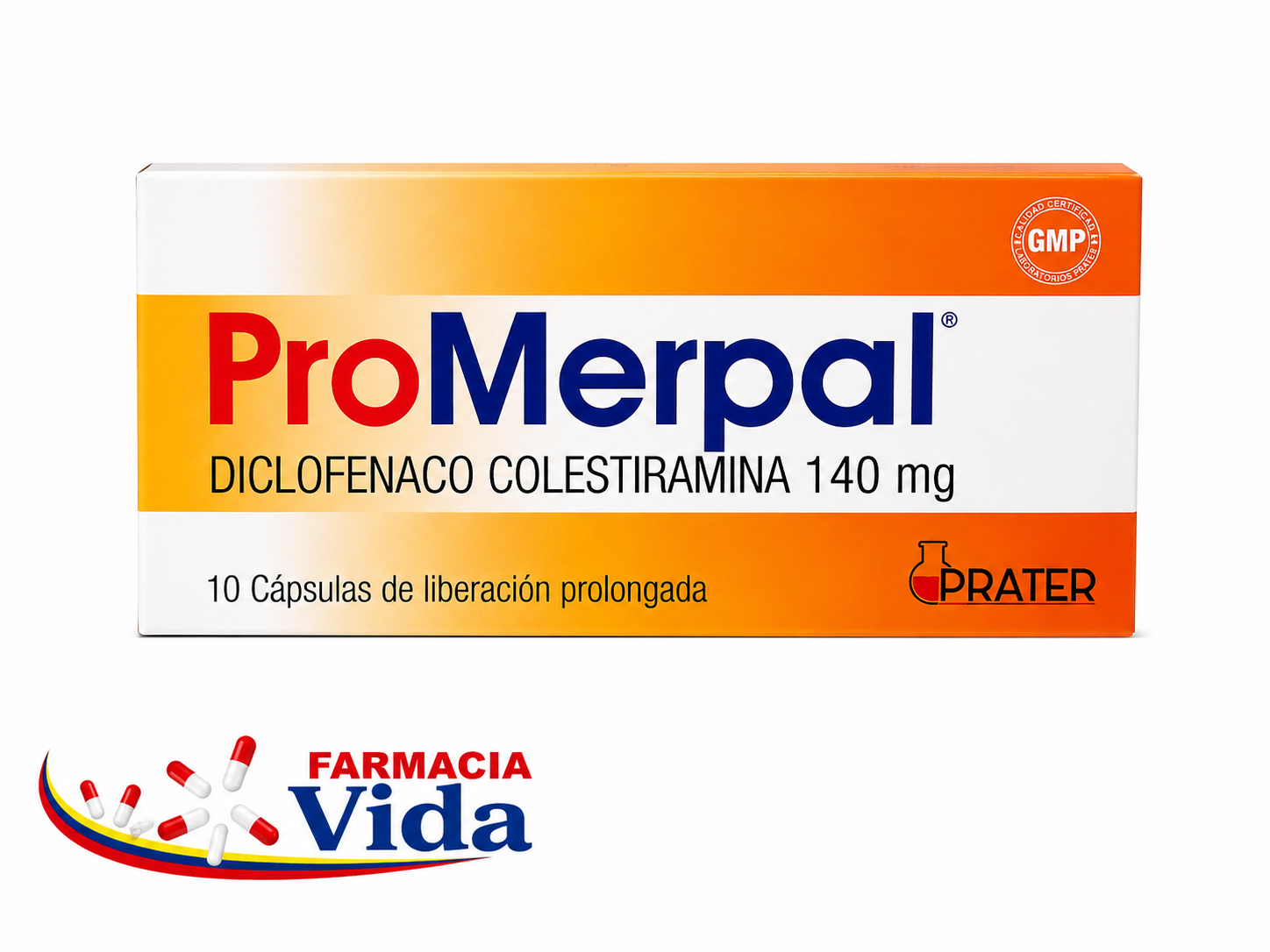 PROMERPAL  140 MG 10 CAP  DICLOFENAC COLESTIRAMINA