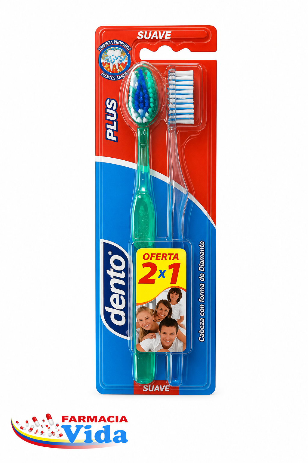 DENTO PLUS CEPILLO SUAVE 2 X 1