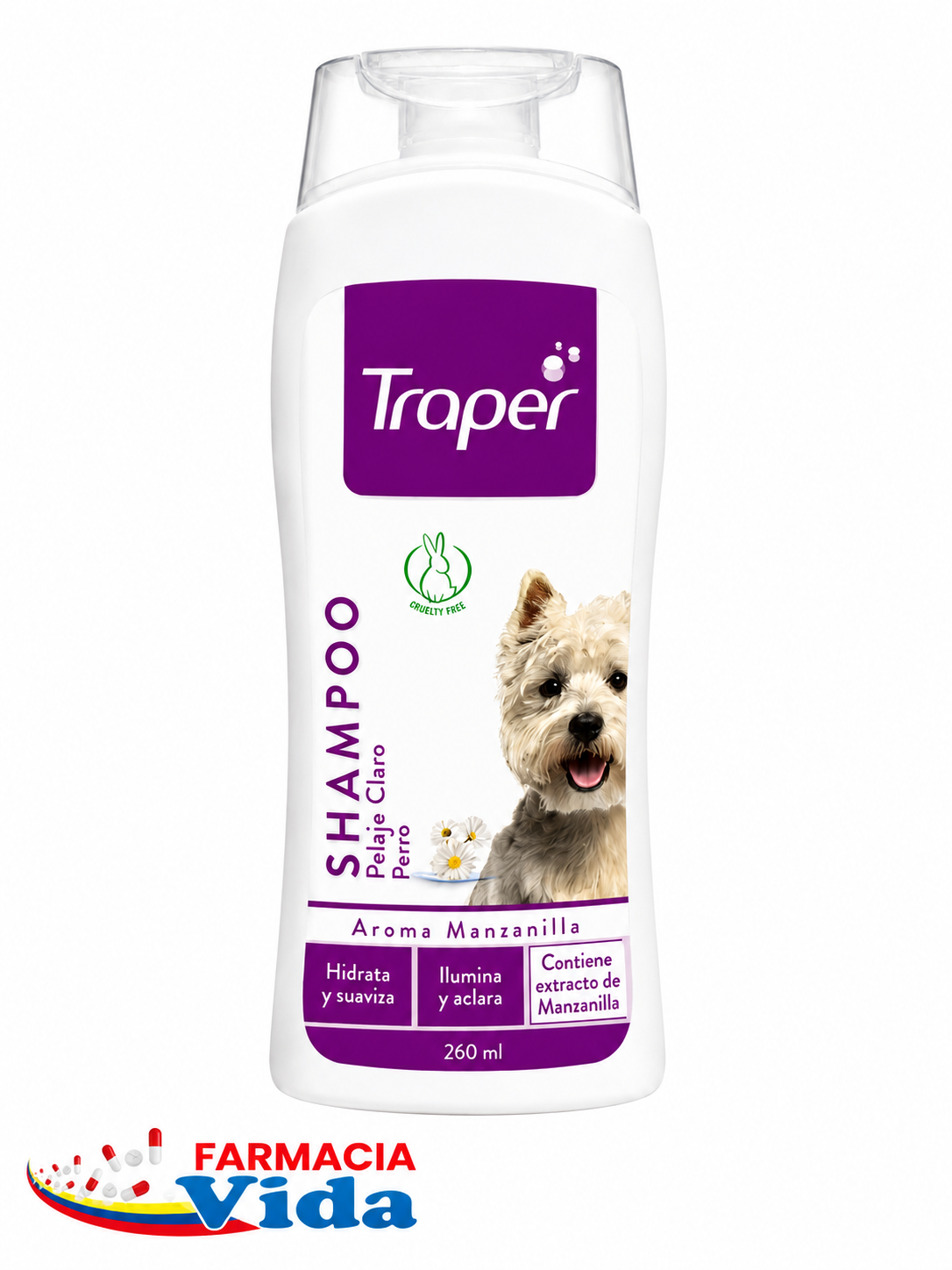 V-TRAP SH PERRO PELAJE AROMA DURAZNO 260ML